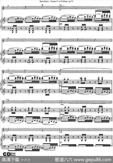 ViolinSonataNo.1inDMinorOp.75（小提琴+钢琴伴奏）