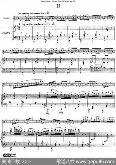 ViolinSonataNo.1inDMinorOp.75（小提琴+钢琴伴奏）
