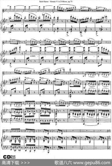ViolinSonataNo.1inDMinorOp.75（小提琴+钢琴伴奏）