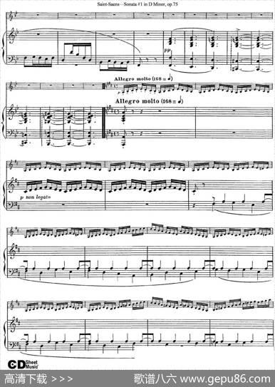 ViolinSonataNo.1inDMinorOp.75（小提琴+钢琴伴奏）
