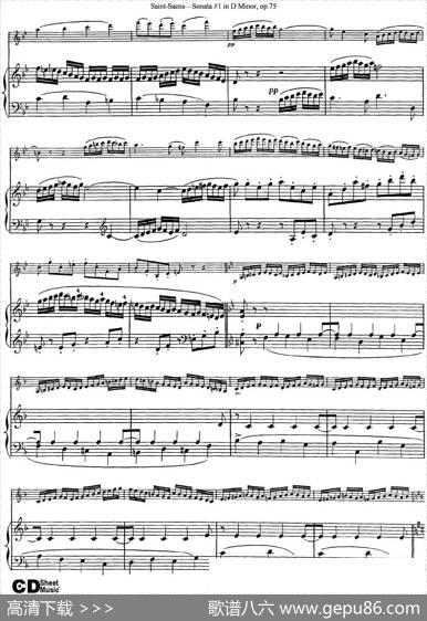 ViolinSonataNo.1inDMinorOp.75（小提琴+钢琴伴奏）