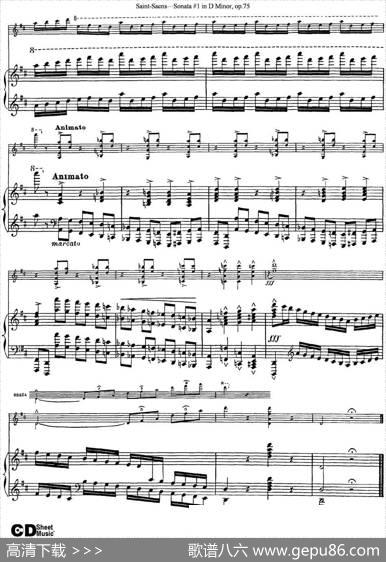 ViolinSonataNo.1inDMinorOp.75（小提琴+钢琴伴奏）
