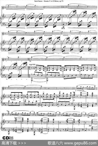 ViolinSonataNo.1inDMinorOp.75（小提琴+钢琴伴奏）