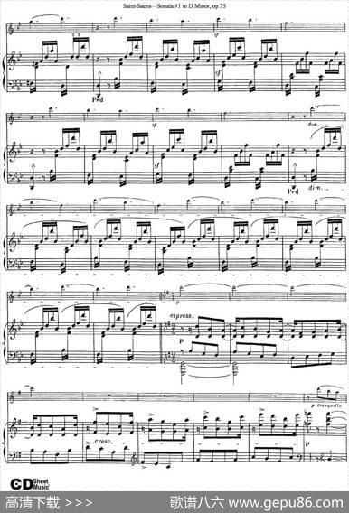ViolinSonataNo.1inDMinorOp.75（小提琴+钢琴伴奏）