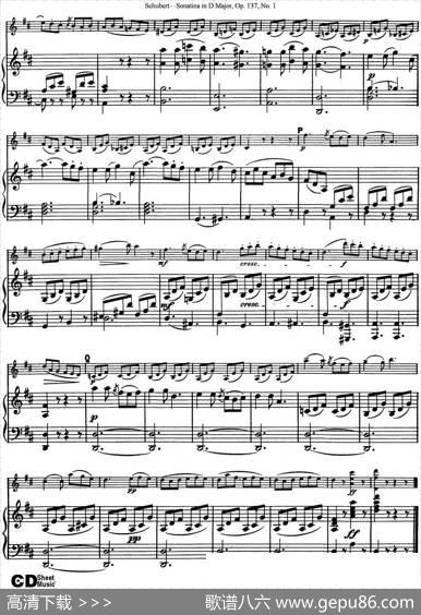 ViolinSonatinainDmajorOp.137No.1（小提琴+钢琴伴奏）