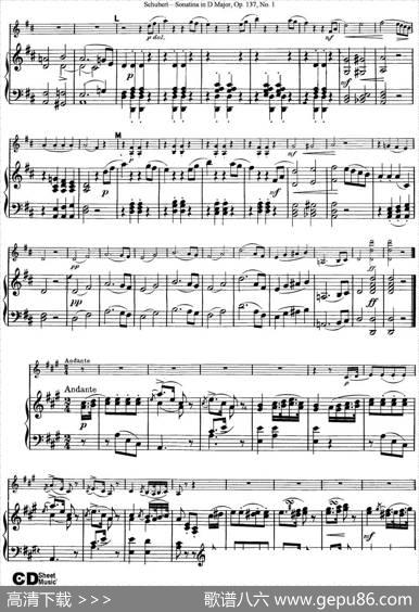 ViolinSonatinainDmajorOp.137No.1（小提琴+钢琴伴奏）