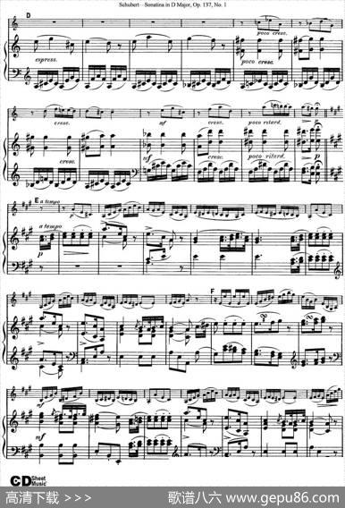 ViolinSonatinainDmajorOp.137No.1（小提琴+钢琴伴奏）