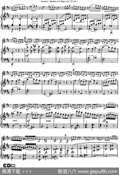 ViolinSonatinainDmajorOp.137No.1（小提琴+钢琴伴奏）