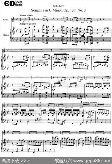 ViolinSonatinainGminorOp.137No.3（小提琴+钢琴伴奏）