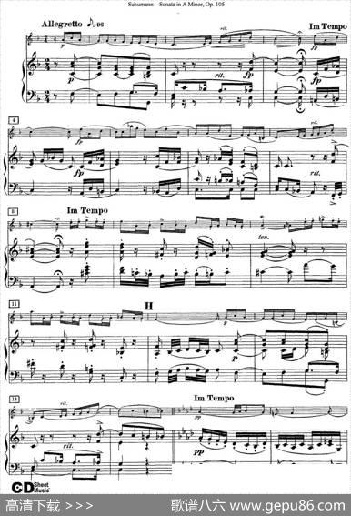 ViolinSonatainAminorOp.105（小提琴+钢琴伴奏）