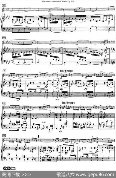 ViolinSonatainAminorOp.105（小提琴+钢琴伴奏）