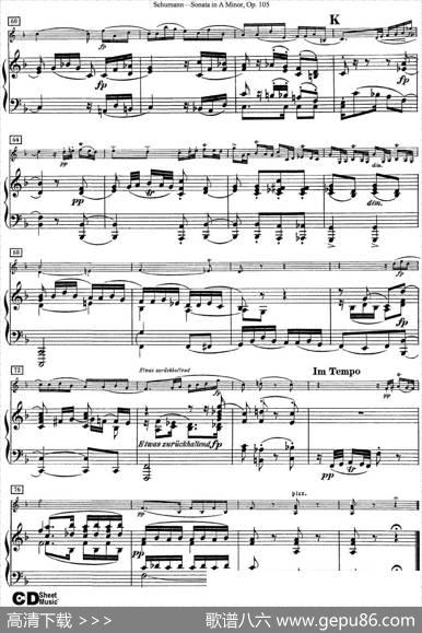 ViolinSonatainAminorOp.105（小提琴+钢琴伴奏）