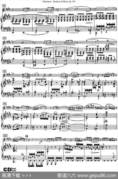 ViolinSonatainAminorOp.105（小提琴+钢琴伴奏）