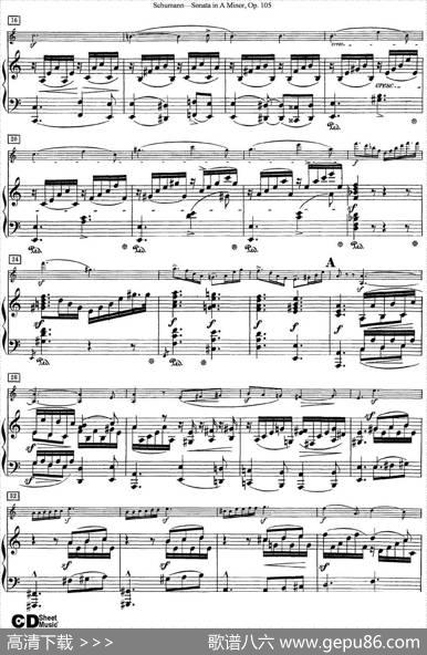 ViolinSonatainAminorOp.105（小提琴+钢琴伴奏）