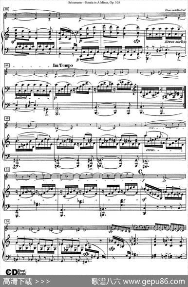 ViolinSonatainAminorOp.105（小提琴+钢琴伴奏）
