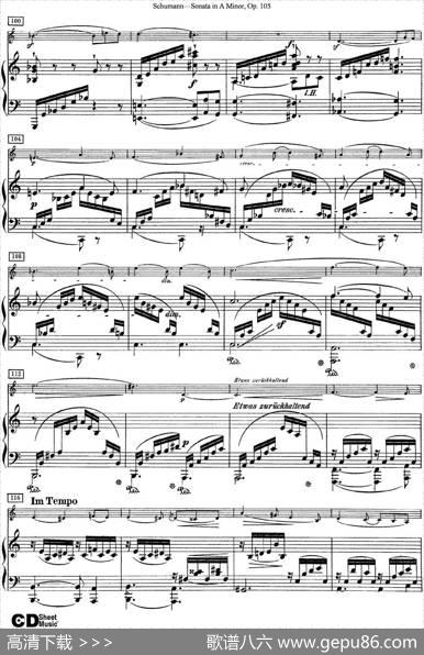 ViolinSonatainAminorOp.105（小提琴+钢琴伴奏）