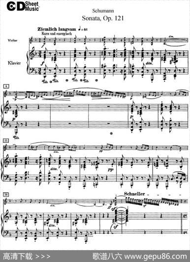 ViolinSonataOp.121（小提琴+钢琴伴奏）