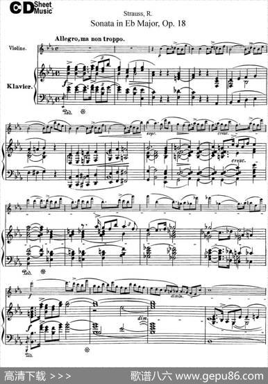 ViolinSonatainEbMajorOp.18（小提琴+钢琴伴奏）