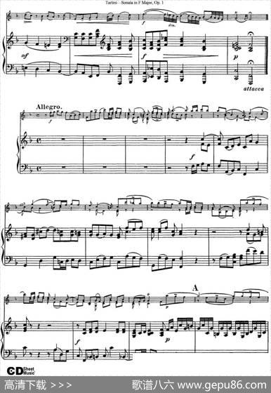 ViolinSonatainFMajorOp.1（小提琴+钢琴伴奏）