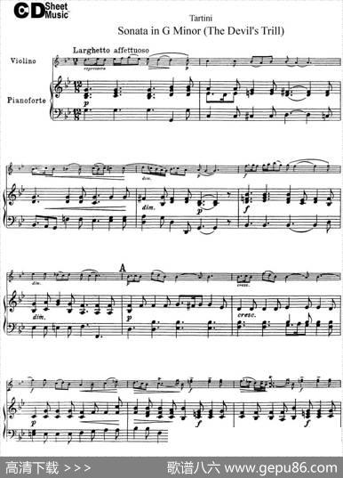 ViolinSonatainGMinor（TheDevil'sTrill）（小提琴+钢琴伴奏）