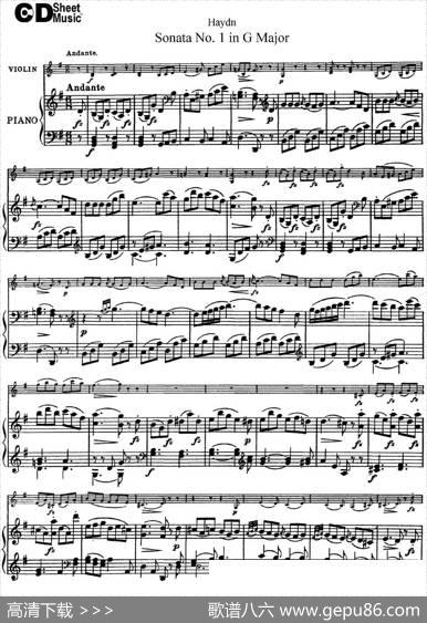 ViolinSonataNo.1inGMajor（小提琴+钢琴伴奏）