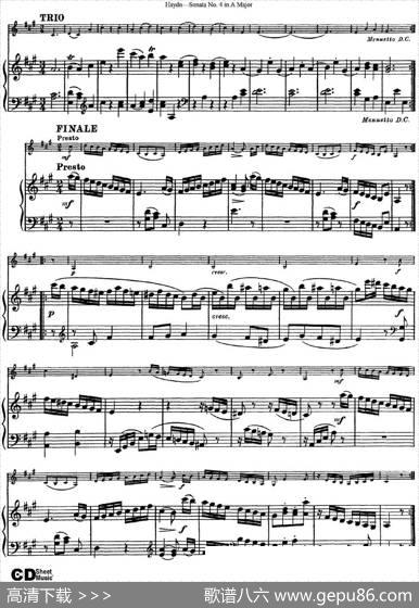 ViolinSonataNo.4inAMajor（小提琴+钢琴伴奏）