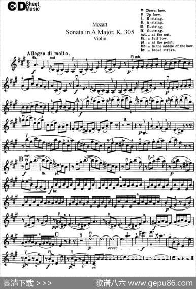 ViolinSonatainAMajorK.305