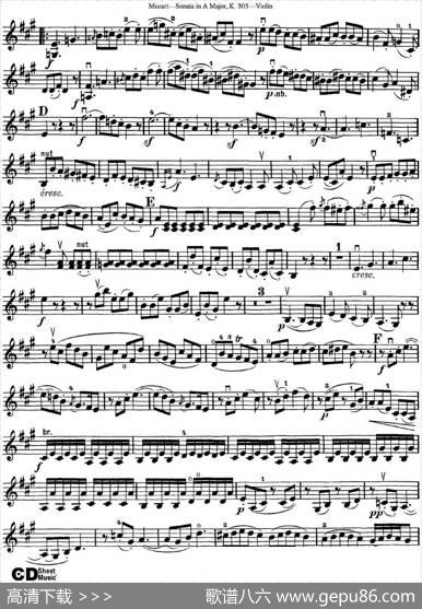 ViolinSonatainAMajorK.305