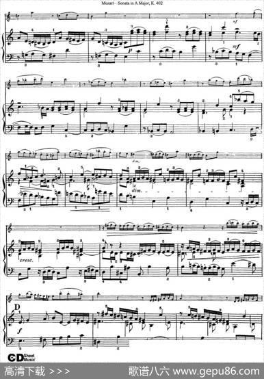 ViolinSonatainAMajorK.402（小提琴+钢琴伴奏）