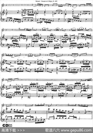 ViolinSonatainAMajorK.402（小提琴+钢琴伴奏）