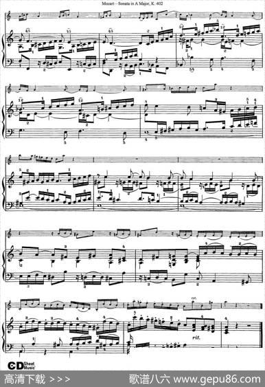 ViolinSonatainAMajorK.402（小提琴+钢琴伴奏）