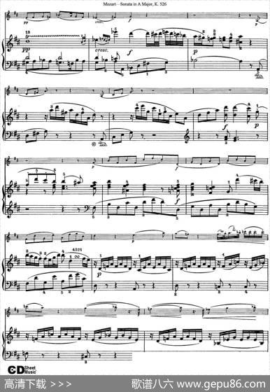 ViolinSonatainAMajorK.526（小提琴+钢琴伴奏）