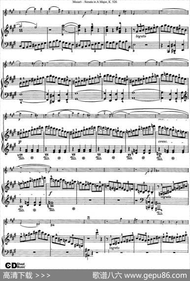ViolinSonatainAMajorK.526（小提琴+钢琴伴奏）