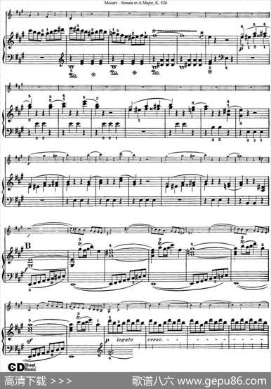 ViolinSonatainAMajorK.526（小提琴+钢琴伴奏）
