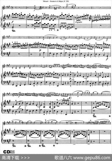 ViolinSonatainAMajorK.526（小提琴+钢琴伴奏）