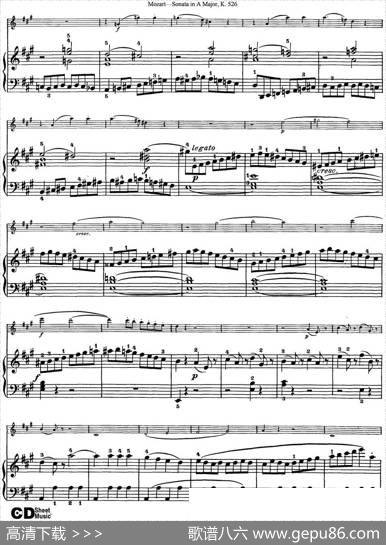 ViolinSonatainAMajorK.526（小提琴+钢琴伴奏）