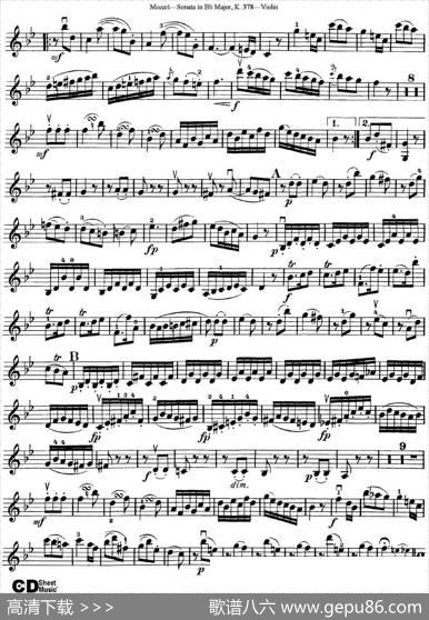 ViolinSonatainBbMajorK.378