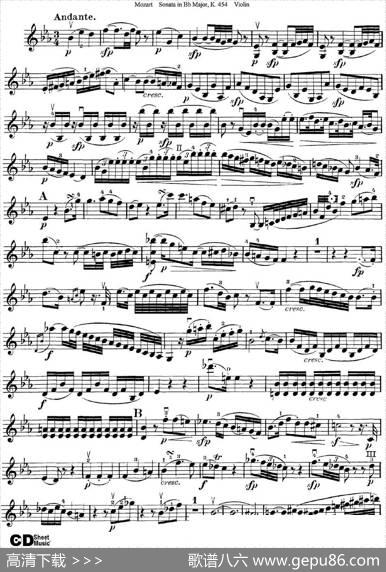 ViolinSonatainBbMajorK.454