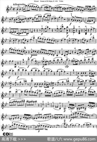 ViolinSonatainBbMajorK.454