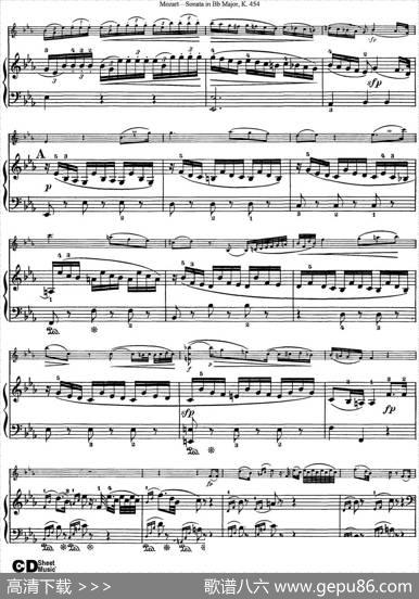 ViolinSonatainBbMajorK.454（小提琴+钢琴伴奏）