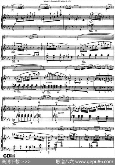 ViolinSonatainBbMajorK.454（小提琴+钢琴伴奏）
