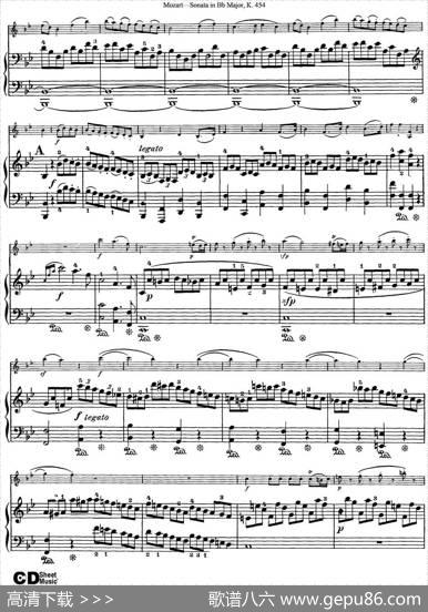 ViolinSonatainBbMajorK.454（小提琴+钢琴伴奏）