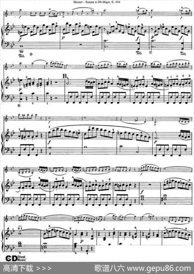 ViolinSonatainBbMajorK.454（小提琴+钢琴伴奏）