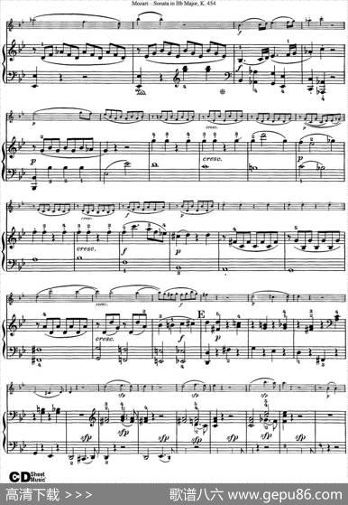 ViolinSonatainBbMajorK.454（小提琴+钢琴伴奏）