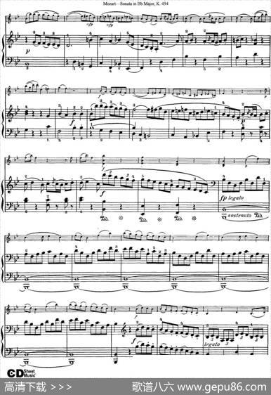 ViolinSonatainBbMajorK.454（小提琴+钢琴伴奏）