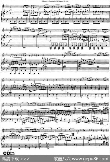 ViolinSonatainBbMajorK.454（小提琴+钢琴伴奏）