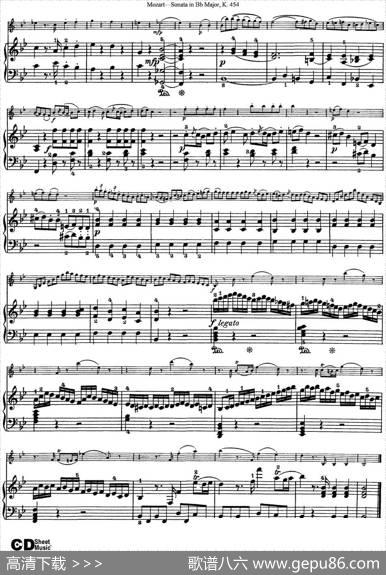 ViolinSonatainBbMajorK.454（小提琴+钢琴伴奏）