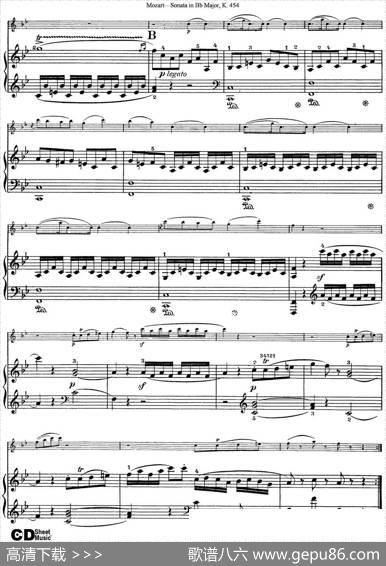 ViolinSonatainBbMajorK.454（小提琴+钢琴伴奏）