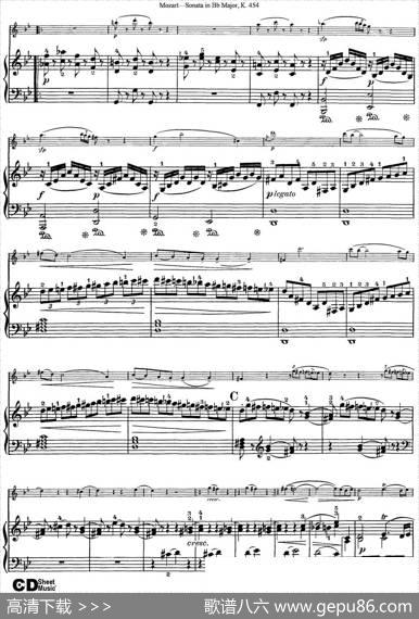 ViolinSonatainBbMajorK.454（小提琴+钢琴伴奏）