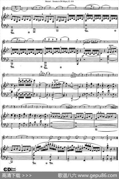 ViolinSonatainBbMajorK.454（小提琴+钢琴伴奏）